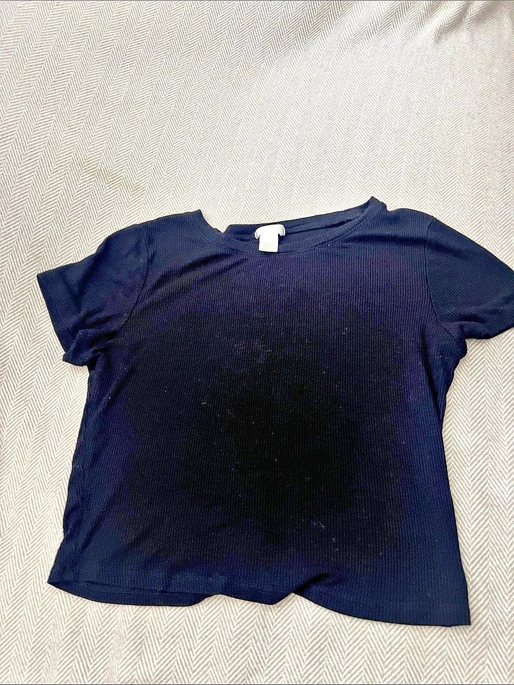 Bozzolo Ribbed Short Sleeve Tee in Black